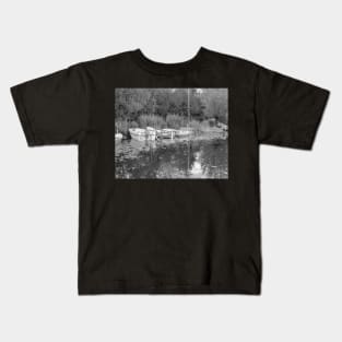 Boats moored at Barton Turf, Norfolk Broads Kids T-Shirt